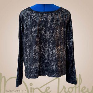 MT Rock & Republic Black Antique Silver Long Sleeve Shirt